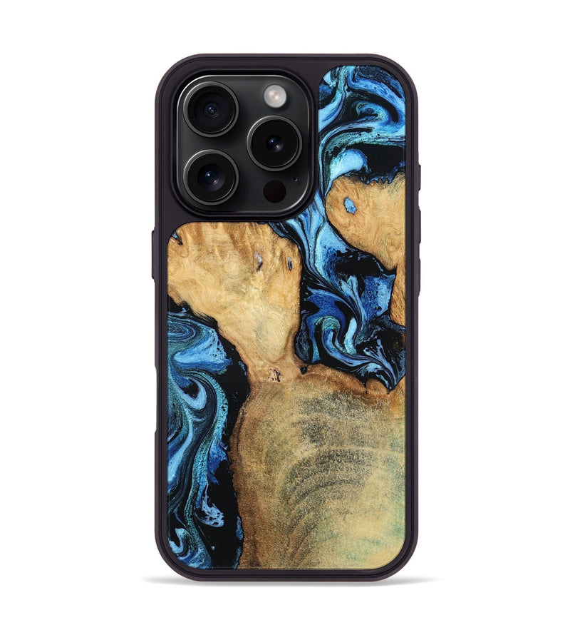 iPhone 16 Pro Wood Phone Case - Huxley (Blue, 798138)
