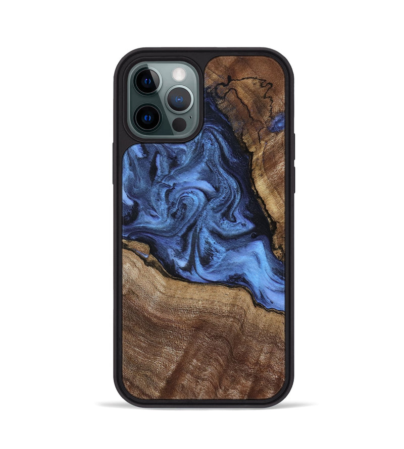 iPhone 12 Pro Wood Phone Case - Milana (Blue, 798139)