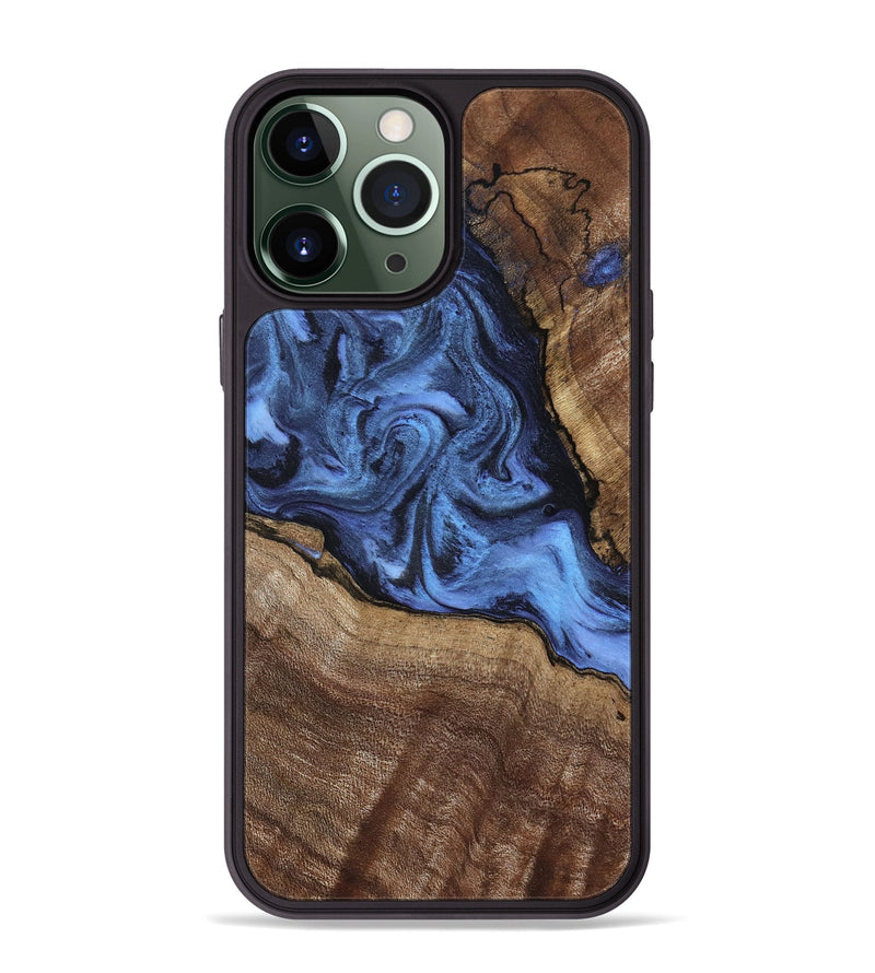 iPhone 13 Pro Max Wood Phone Case - Milana (Blue, 798139)