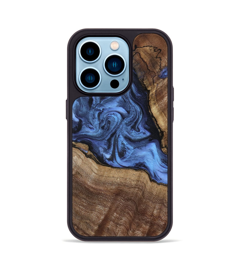 iPhone 14 Pro Wood Phone Case - Milana (Blue, 798139)