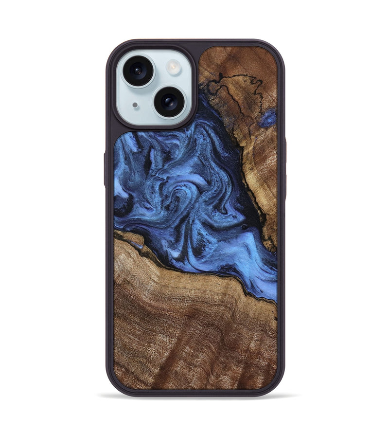 iPhone 15 Wood Phone Case - Milana (Blue, 798139)