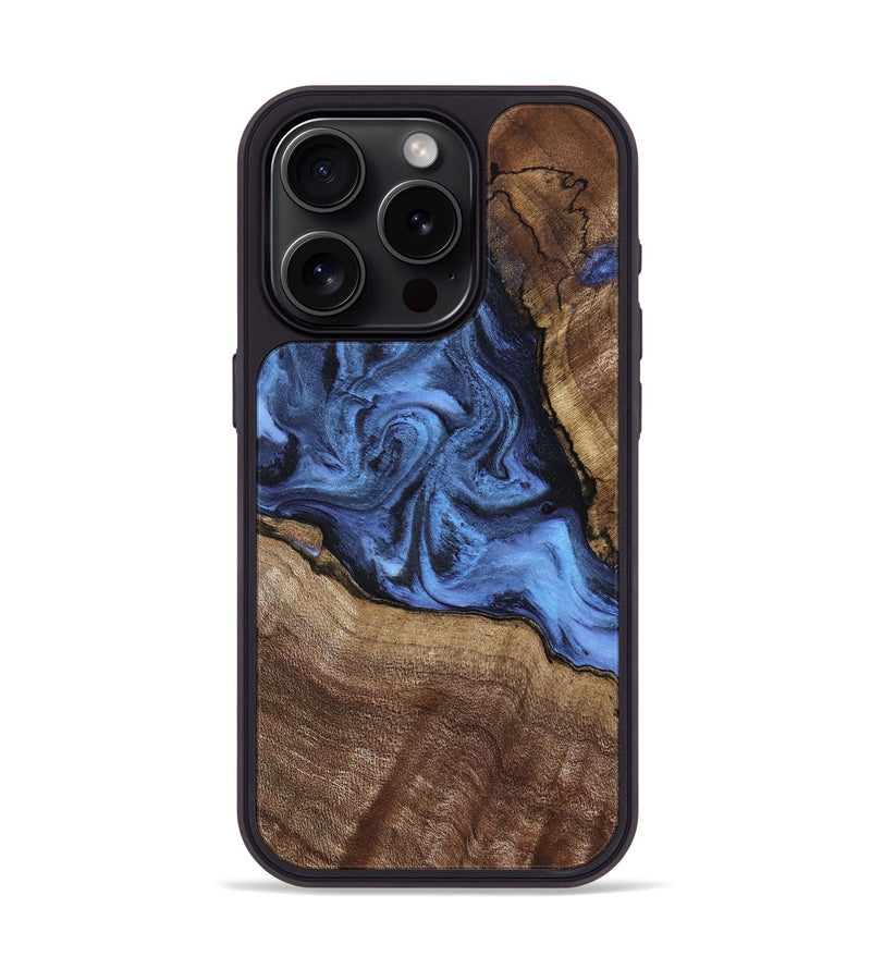 iPhone 15 Pro Wood Phone Case - Milana (Blue, 798139)