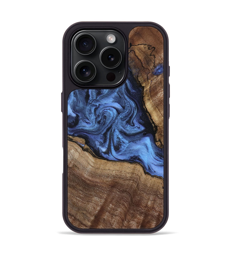 iPhone 16 Pro Wood Phone Case - Milana (Blue, 798139)