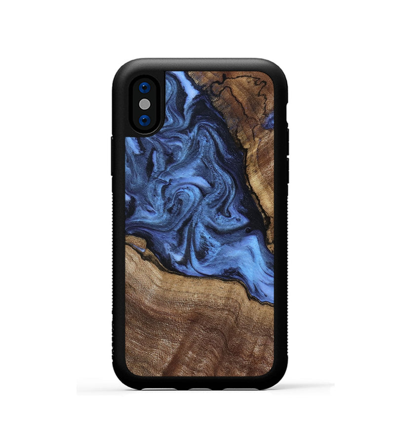 iPhone Xs Wood Phone Case - Milana (Blue, 798139)