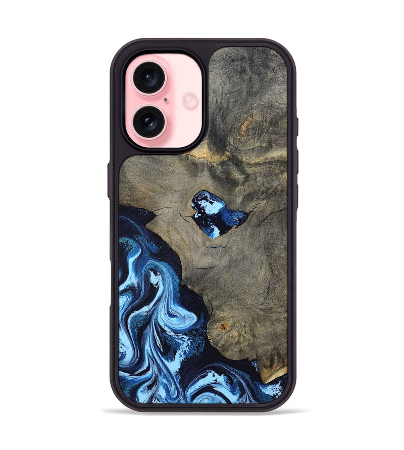 iPhone 16 Wood Phone Case - Freyja (Blue, 798142)