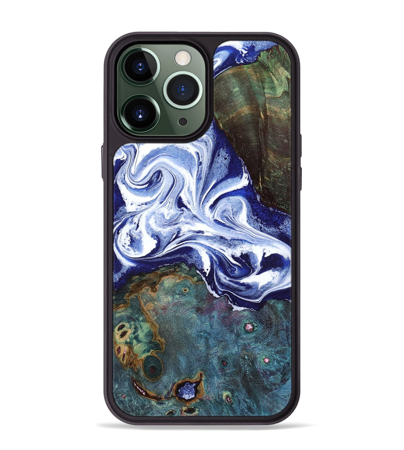 iPhone 13 Pro Max Wood Phone Case - Denisha (Blue, 798145)