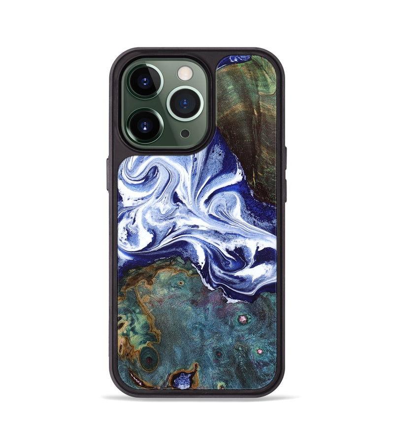 iPhone 13 Pro Wood Phone Case - Denisha (Blue, 798145)