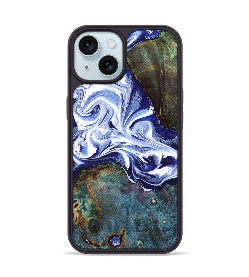 iPhone 15 Wood Phone Case - Denisha (Blue, 798145)