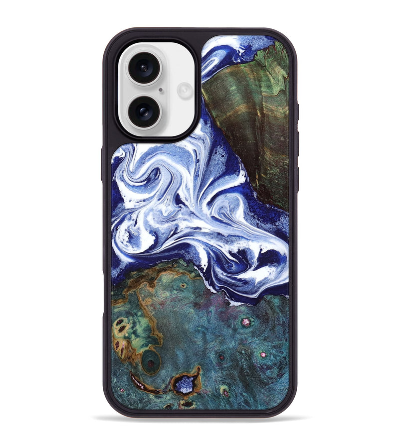 iPhone 16 Plus Wood Phone Case - Denisha (Blue, 798145)