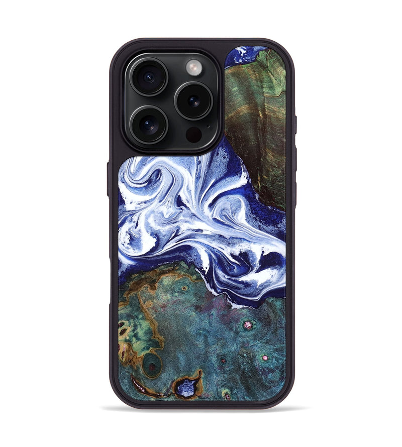iPhone 16 Pro Wood Phone Case - Denisha (Blue, 798145)