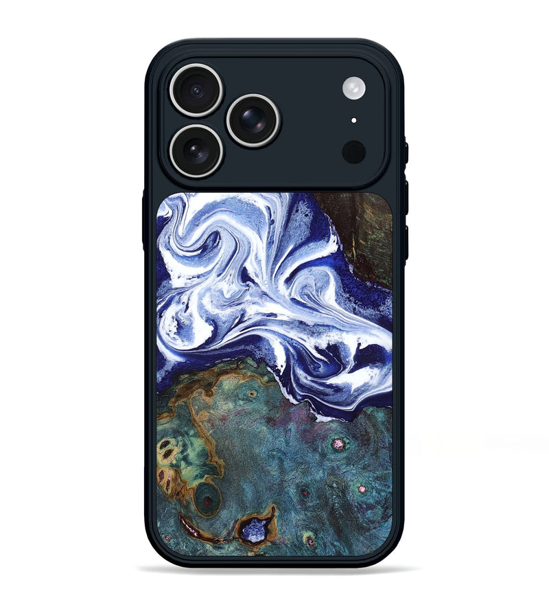 iPhone 17 Pro Max Wood Phone Case - Denisha (Blue, 798145)