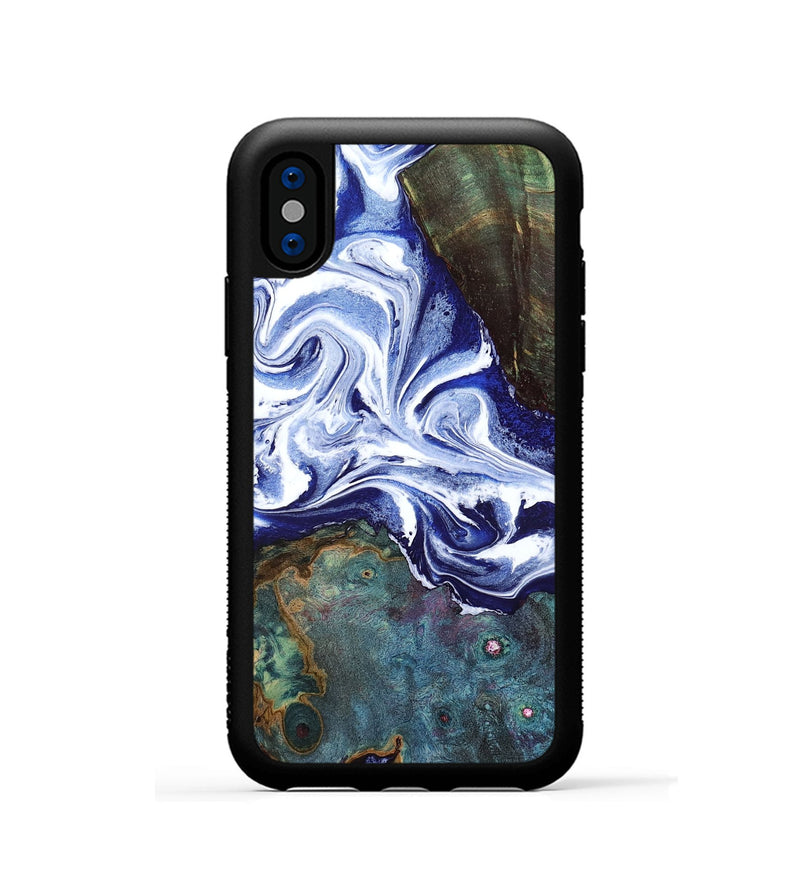 iPhone Xs Wood Phone Case - Denisha (Blue, 798145)