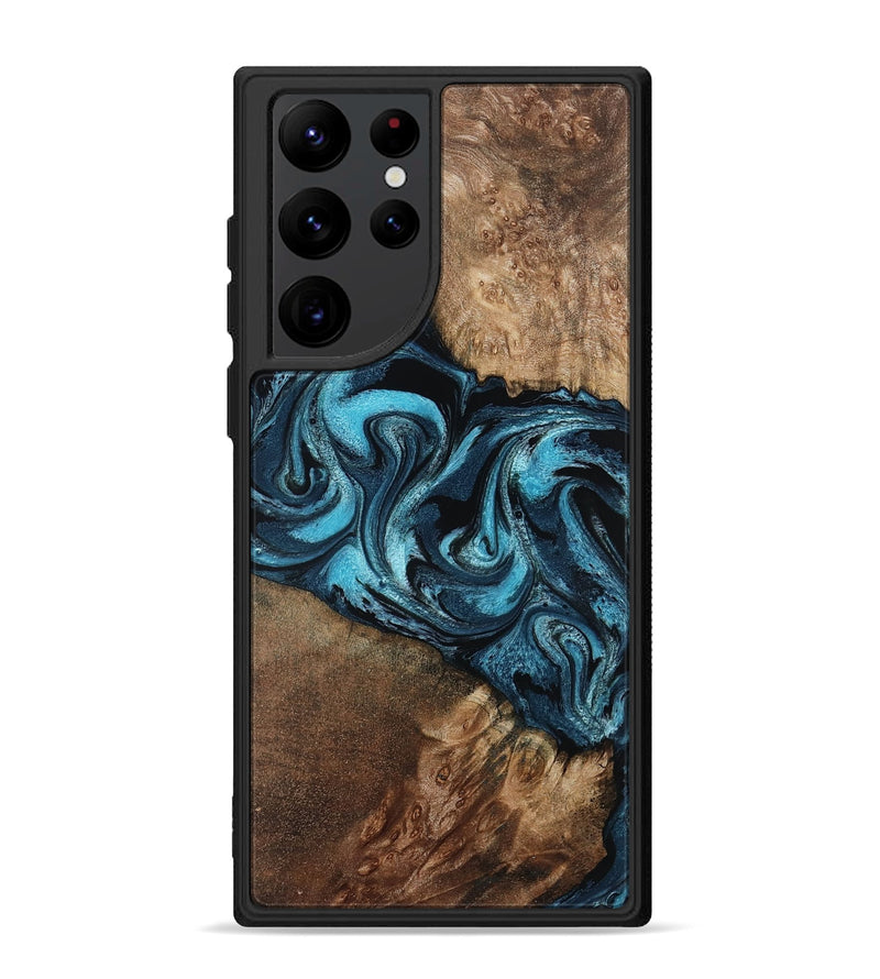 Galaxy S22 Ultra Wood Phone Case - Candis (Blue, 798146)