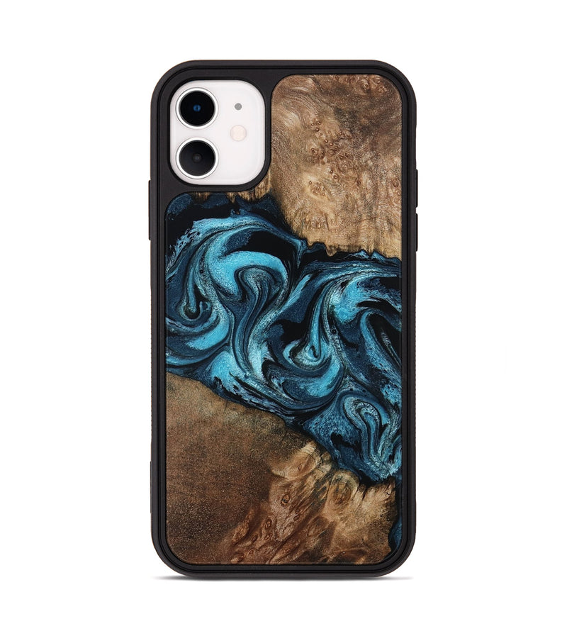 iPhone 11 Wood Phone Case - Candis (Blue, 798146)