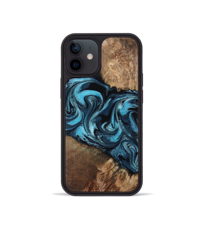 iPhone 12 mini Wood Phone Case - Candis (Blue, 798146)