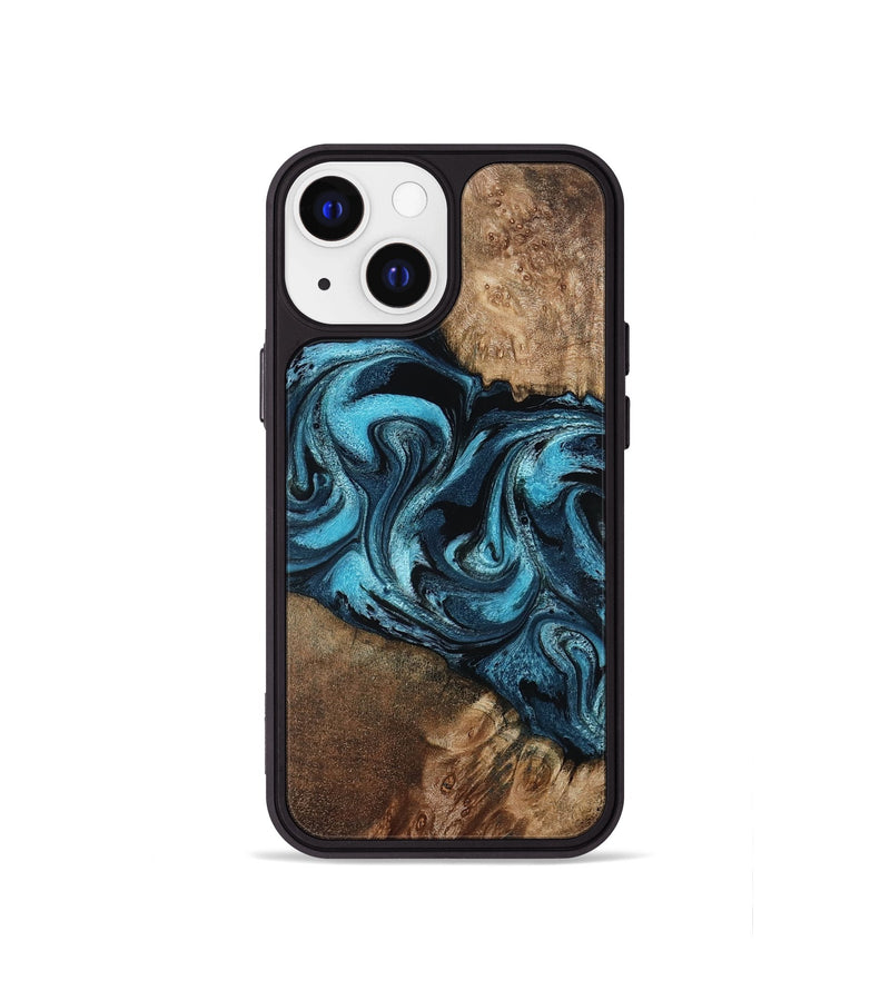 iPhone 13 mini Wood Phone Case - Candis (Blue, 798146)