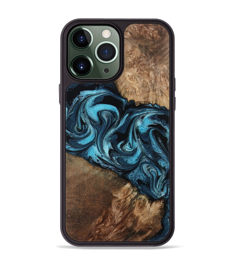 iPhone 13 Pro Max Wood Phone Case - Candis (Blue, 798146)