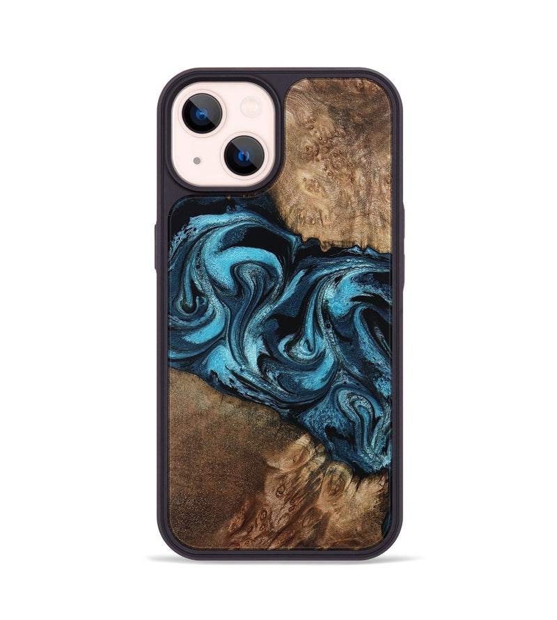 iPhone 14 Wood Phone Case - Candis (Blue, 798146)