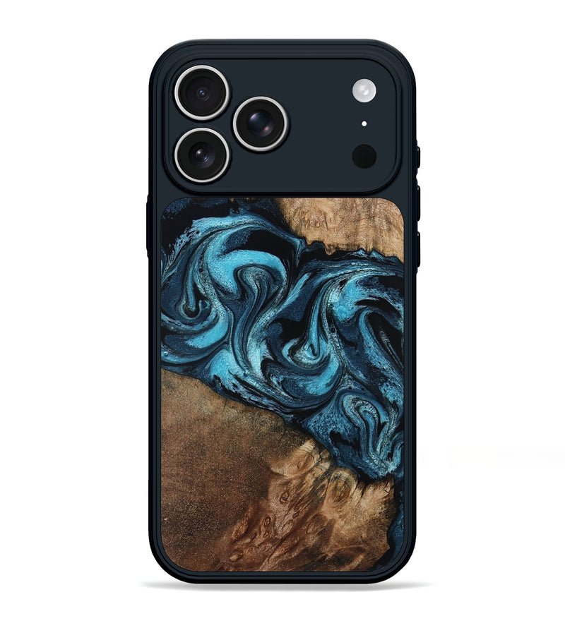 iPhone 17 Pro Max Wood Phone Case - Candis (Blue, 798146)