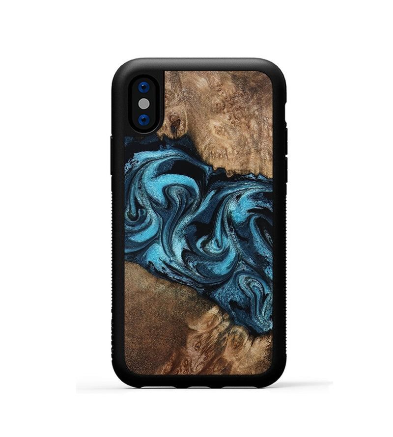iPhone Xs Wood Phone Case - Candis (Blue, 798146)
