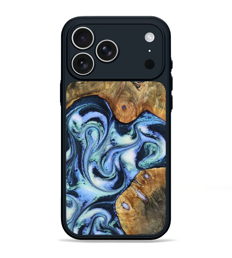 iPhone 17 Pro Max Wood Phone Case - Deshawn (Blue, 798152)