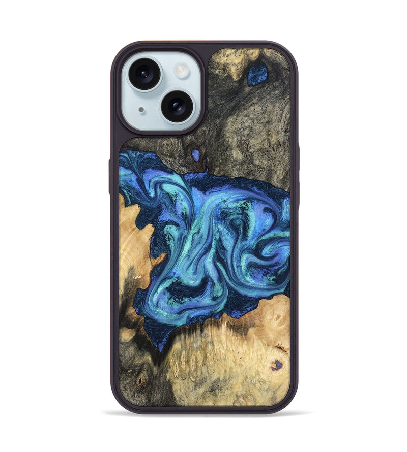 iPhone 15 Wood Phone Case - Kolby (Blue, 798154)
