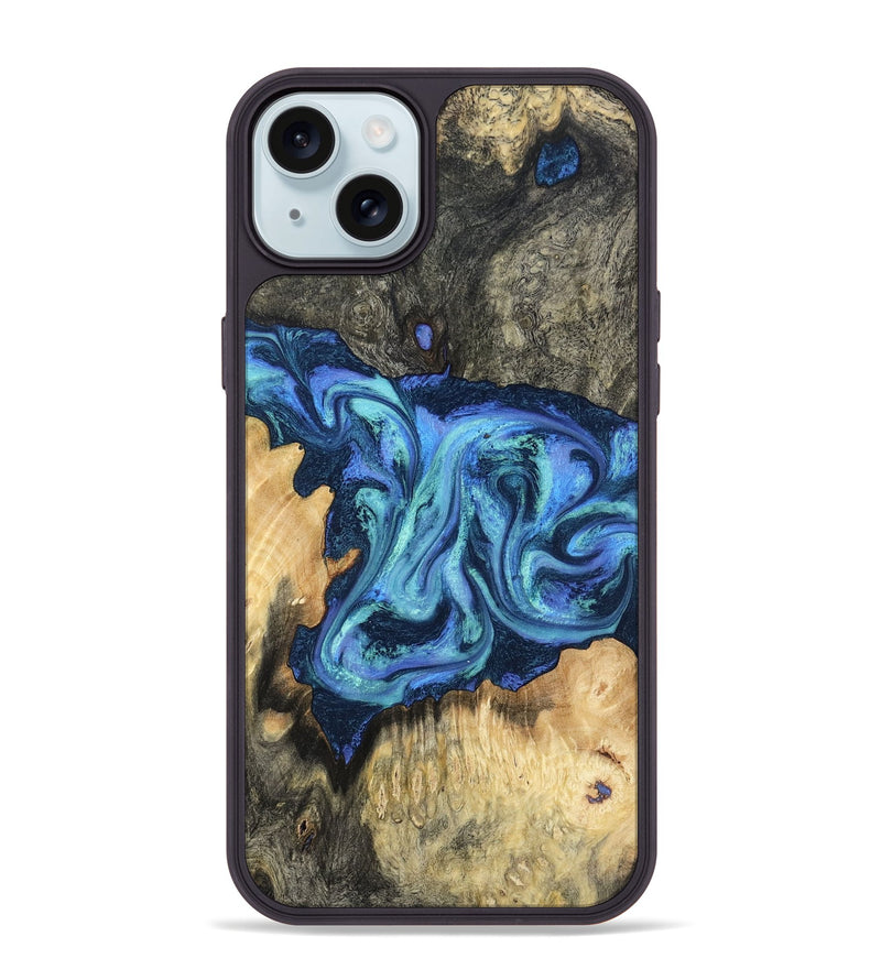 iPhone 15 Plus Wood Phone Case - Kolby (Blue, 798154)