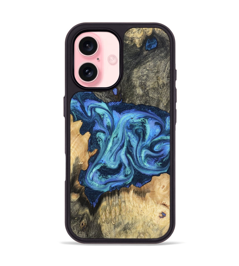 iPhone 16 Wood Phone Case - Kolby (Blue, 798154)