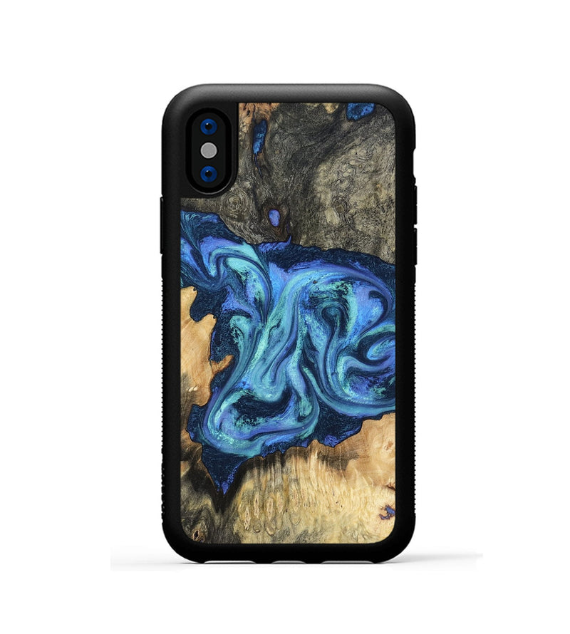 iPhone Xs Wood Phone Case - Kolby (Blue, 798154)