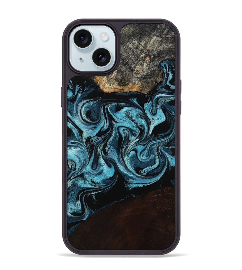 iPhone 15 Plus Wood Phone Case - Dollie (Blue, 798155)
