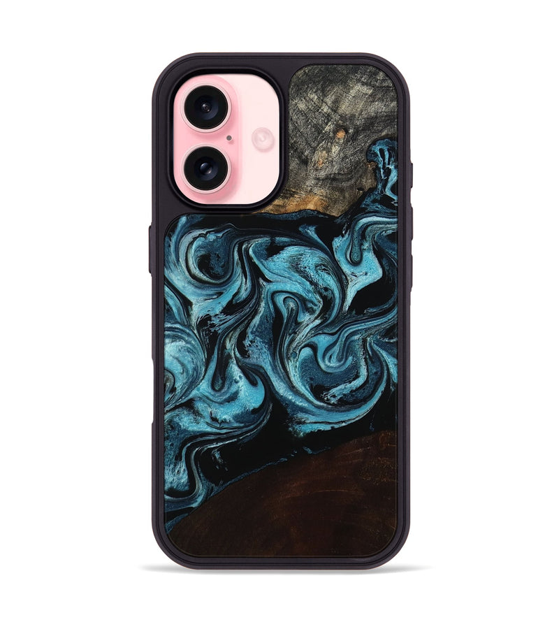 iPhone 16 Wood Phone Case - Dollie (Blue, 798155)