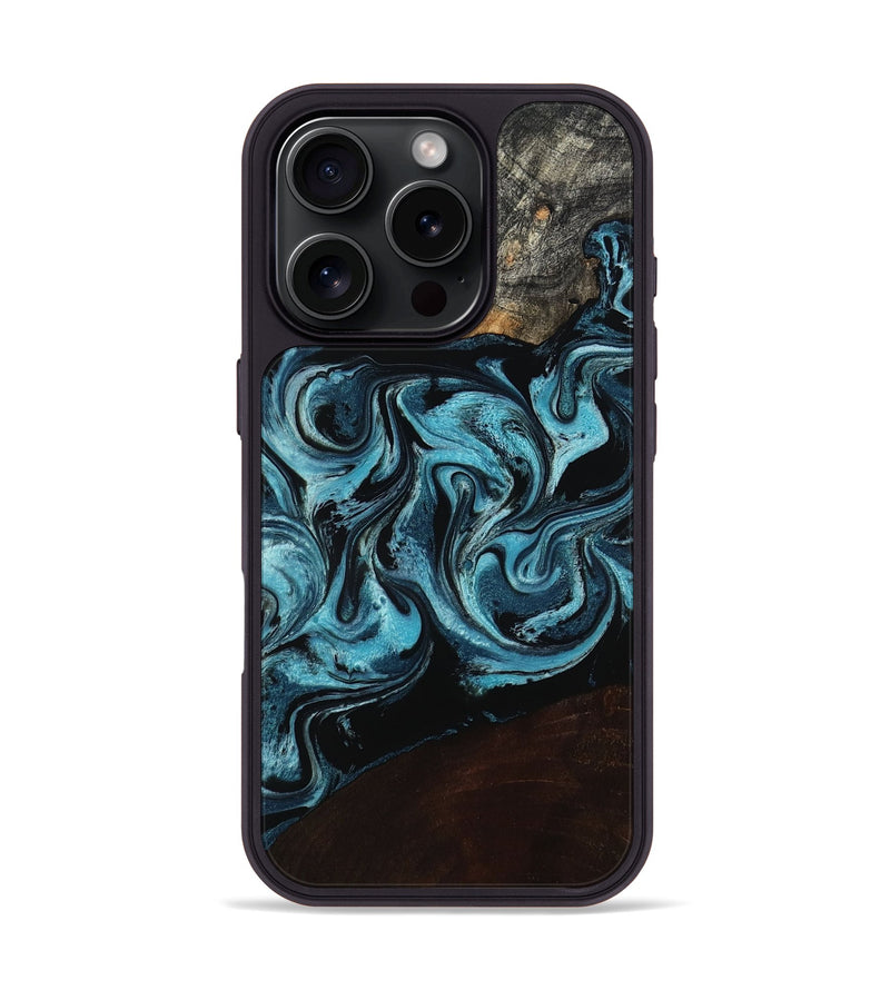 iPhone 16 Pro Wood Phone Case - Dollie (Blue, 798155)