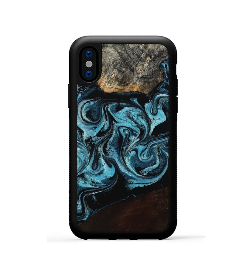 iPhone Xs Wood Phone Case - Dollie (Blue, 798155)