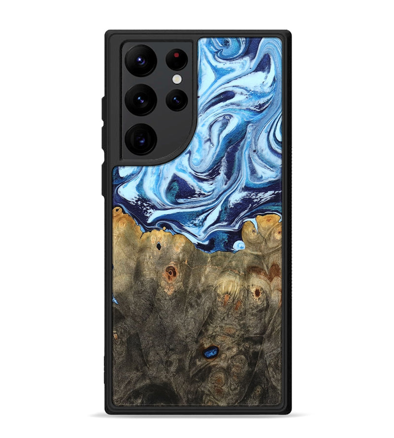 Galaxy S22 Ultra Wood Phone Case - Travon (Blue, 798156)
