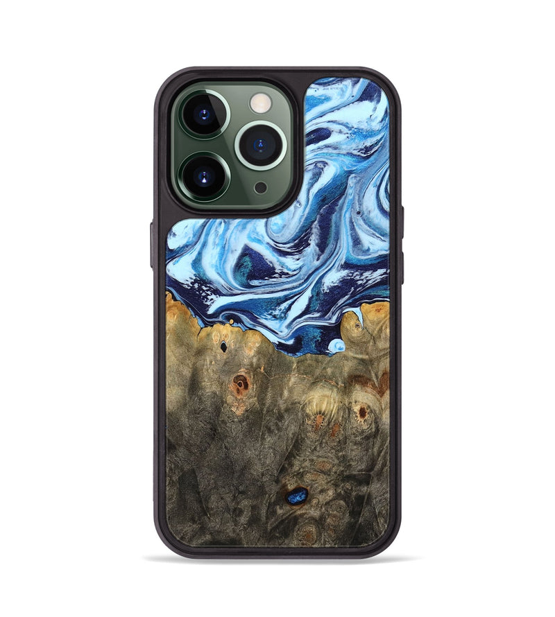 iPhone 13 Pro Wood Phone Case - Travon (Blue, 798156)