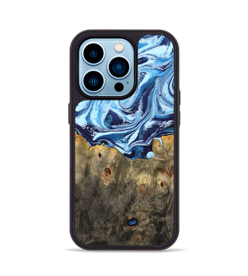 iPhone 14 Pro Wood Phone Case - Travon (Blue, 798156)