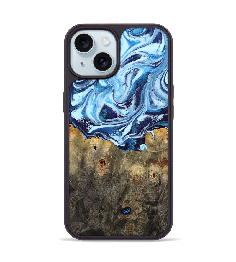 iPhone 15 Wood Phone Case - Travon (Blue, 798156)