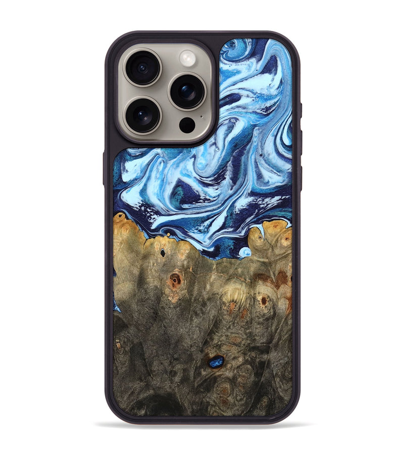 iPhone 15 Pro Max Wood Phone Case - Travon (Blue, 798156)