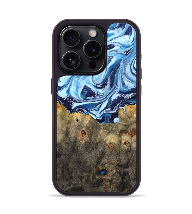 iPhone 15 Pro Wood Phone Case - Travon (Blue, 798156)