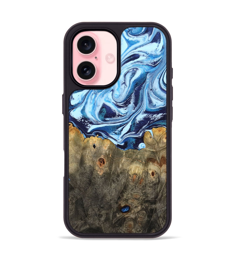 iPhone 16 Wood Phone Case - Travon (Blue, 798156)