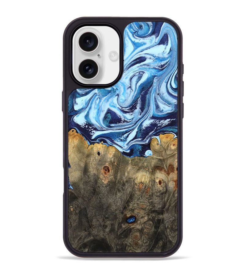 iPhone 16 Plus Wood Phone Case - Travon (Blue, 798156)