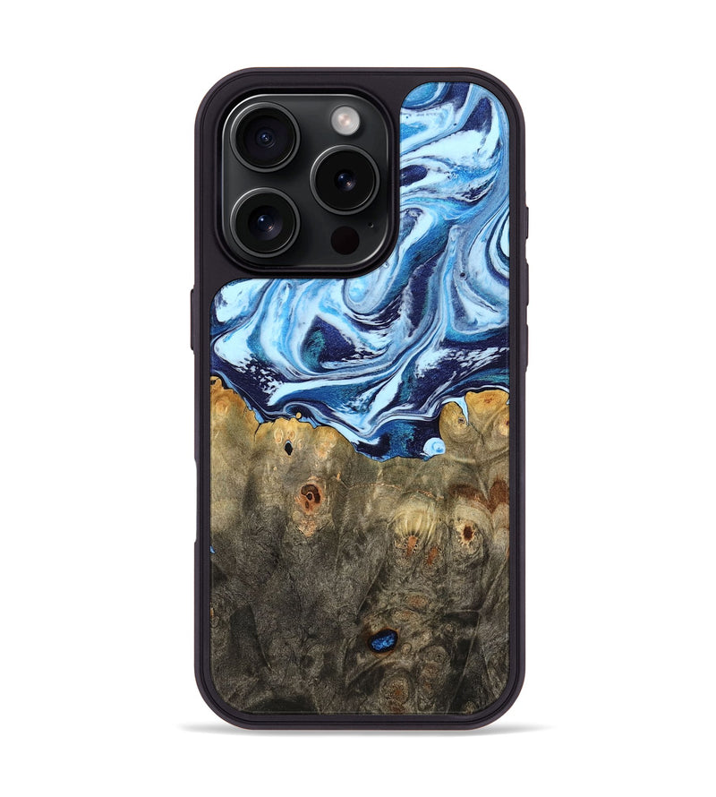 iPhone 16 Pro Wood Phone Case - Travon (Blue, 798156)
