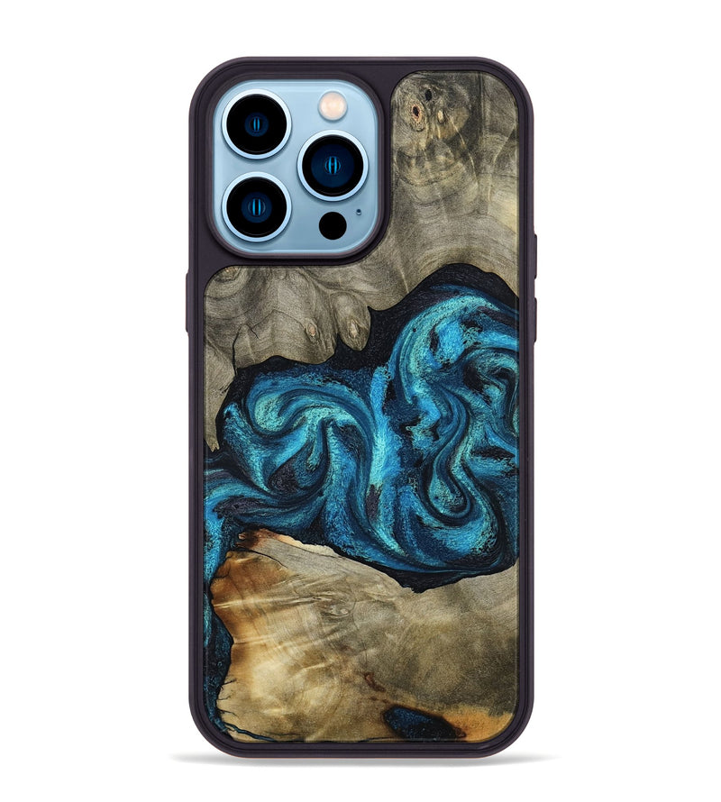 iPhone 14 Pro Max Wood Phone Case - Alanna (Blue, 798159)