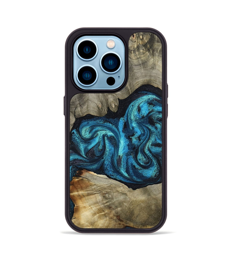 iPhone 14 Pro Wood Phone Case - Alanna (Blue, 798159)
