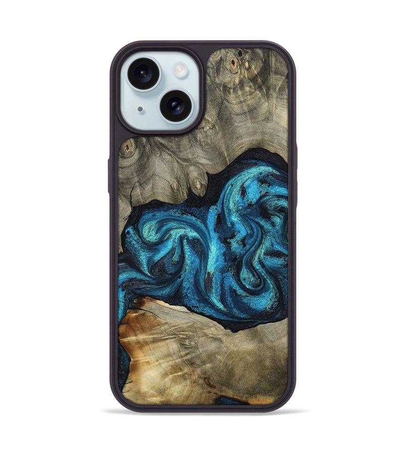 iPhone 15 Wood Phone Case - Alanna (Blue, 798159)