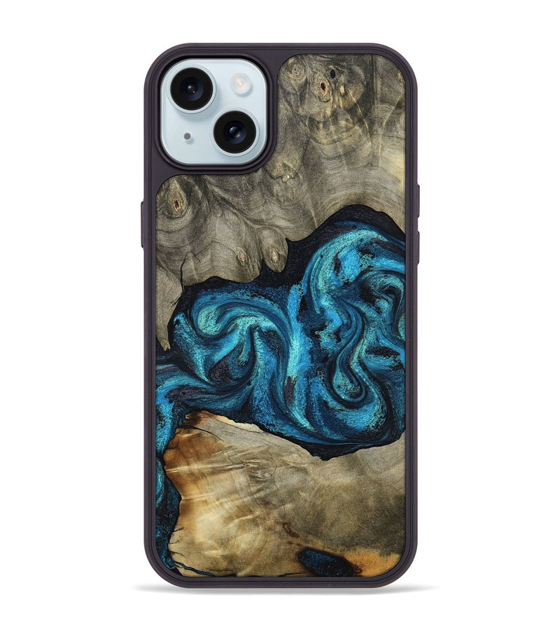 iPhone 15 Plus Wood Phone Case - Alanna (Blue, 798159)
