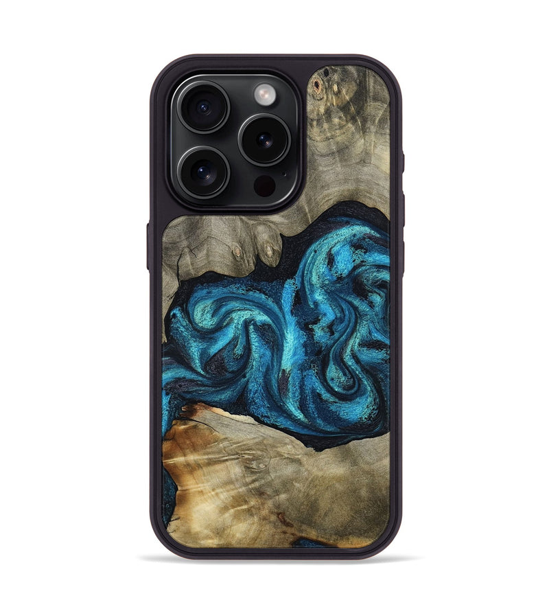 iPhone 15 Pro Wood Phone Case - Alanna (Blue, 798159)