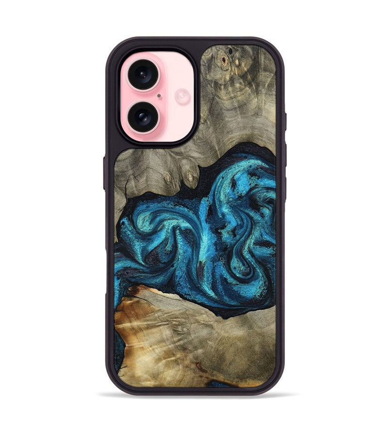 iPhone 16 Wood Phone Case - Alanna (Blue, 798159)