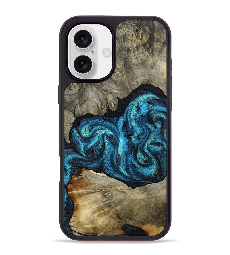 iPhone 16 Plus Wood Phone Case - Alanna (Blue, 798159)