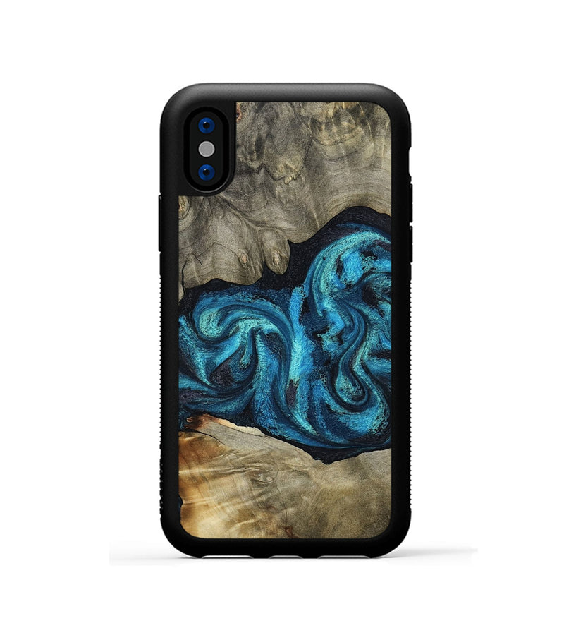 iPhone Xs Wood Phone Case - Alanna (Blue, 798159)